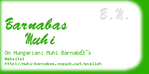 barnabas muhi business card